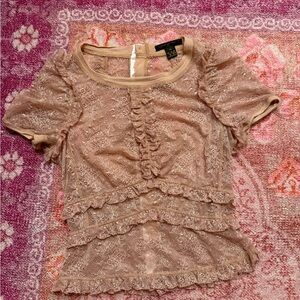 Vintage Louis Vuitton Lace Ruffle Top